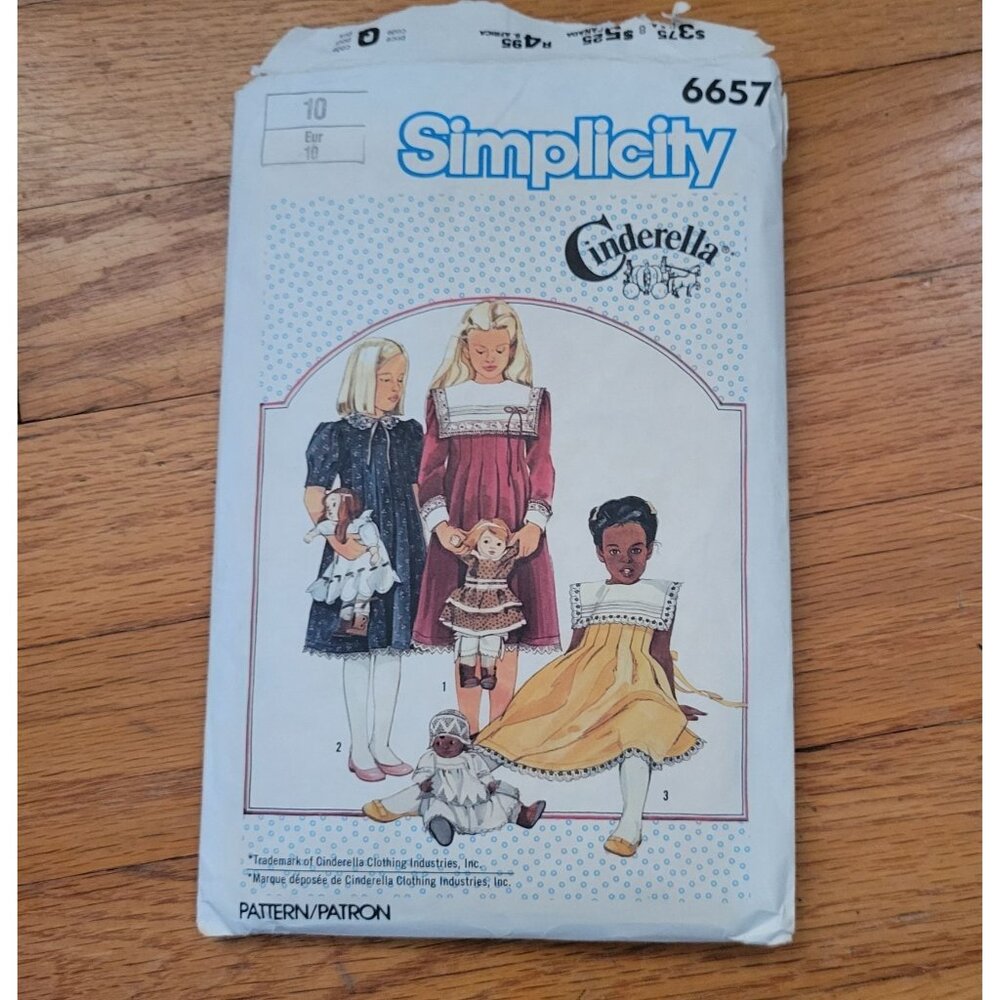 Simplicity Cinderella 6657‎ Girls Dress Pattern 10 Vintage Design